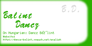 balint dancz business card